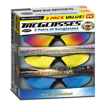 TacGlasses Polarized Glasses Day Glasses and Night Glasses for Crisp Clear Vision, Blue Light Blocker Glasses, Set of 3 - As Seen on TV