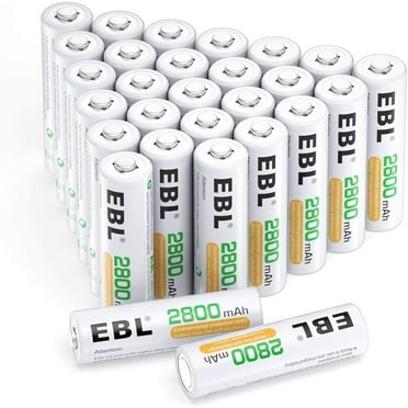 EBL AA Batteries 2800mAh High Capacity Precharged Ni-MH AA Rechargeable Batteries -1.2V Pack of 28