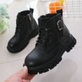 thumbnail image 5 of Quealent Girls Ankle Boots Zipper Low Heels Dressing Shoes Toddler Black for Size 13, 5 of 8