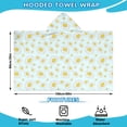 thumbnail image 2 of Light Blue Daisy Flower Pattern Hooded Bath Towel，60"x35" for Ages 3 To 12 Kids, Quick Dry Lightweight Soft Microfiber Hood Beach Towel Cover Up for Kids, 2 of 7