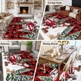 thumbnail image 5 of Rectangle Area Rugs 5 x 8 Ft, Red Plaid Christmas Non-Slip Residential Carpet, Snowman Xmas Truck Balls Tree Indoor Crawling Mats Runner Rugs for Living Room/Dining Room/Bedroom, 5 of 8