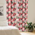 thumbnail image 2 of Ambesonne Floral Curtains, Circled Abstract, Pair of 28"x95", Pink and Black, 2 of 5