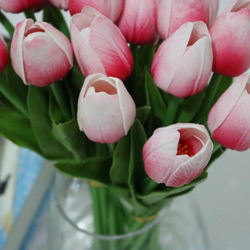 10pcs Artificial Silk PU Tulips Fake Artificiales Bouquets Party Decor Tulips Wedding Decorative