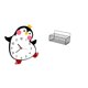 thumbnail image 1 of Reloj de pared con diseño de pingüino y cesta organizadora para dormitorio, cocina, baño y sala de estar, solución de almacenamiento decorativa, 1 of 8