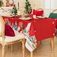 thumbnail image 2 of Merry Christmas Rectangle Tablecloth, Winter Santa''s Gift Xmas Tree Snowflakes TableCloths, Stain Resistant Polyester Decorative Table Covers for Xmas Holiday Dining,Party, 60 x 102 Inch, 2 of 6