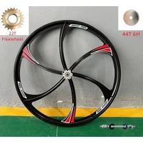 DONSP1986 26" Magnesium Rear Mag Bike Wheel Rim 120mm & 44T Sprocket & 22T Freewheel