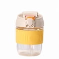 thumbnail image 1 of Glass Coffee Mug With Spill Proof Lid & Straw - 350ml, Yellow | Reusable Glass Coffee Cup With Two Drinking Options - Glass Travel Mug With Silicone Sleeve | Leak Proof, Non-slip & Easy To Clean, 1 of 5