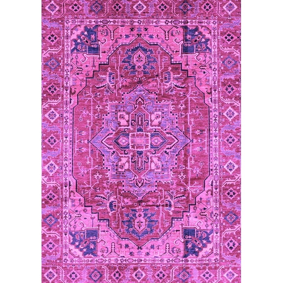 Ahgly Company Indoor Rectangle Persian Purple Traditional Area Rugs, 8' x 10'