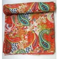 thumbnail image 2 of Handblock Multi Pasiely Print Handmade Cotton Kantha Quilting Throw Blanket Hippie Queen/King Size Bohemian Block Kantha Quilt, 2 of 4