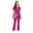 Rose Pink, variant on Niaahinn Women's Medical Scrub Set - V-Neck Top with Pocket & Elastic Waist Flared Split Pants, Nursing Uniforms for Women