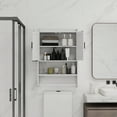thumbnail image 3 of White Bathroom Wall Cabinet with Adjustable Shelf, Towel Bar & Paper Holder – Over The Toilet Medicine Cabinet, Multifunctional Storage for Bathroom & Kitchen, 3 of 9