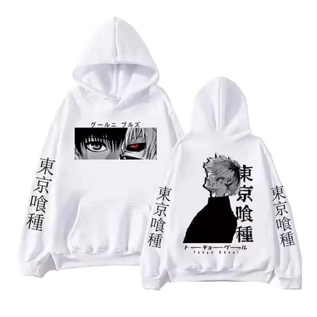 Anime Tokyo Ghoul Clothing Ken Kaneki Graphic Print Long Sleeve Pullover Sweatshirt Ken Kaneki Ghoul Hoodie