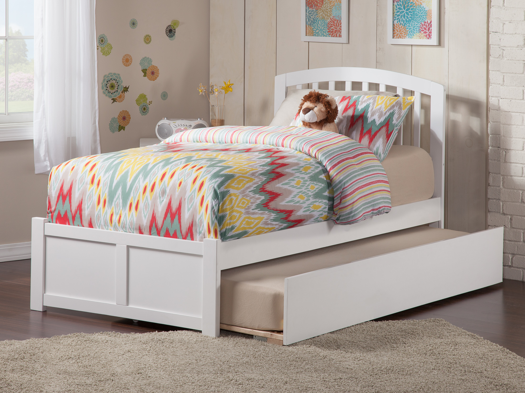 AFI Richmond Twin XL Solid Wood Bed with Twin XL Trundle in White - image 5 of 7
