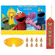 Angle View: Sesame Street Elmo and Friends Pin The Tail on The Donkey Style Party Game with Blindfold & Stickers! Plus 1st Winner Ribbon!
