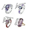 thumbnail image 3 of K-KED 925 Silver Women Amethyst Delicate Jewelry Ring Cubic Zirconia Wedding Party Rings Gifts-style 4-6, 3 of 9