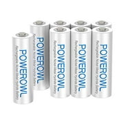 Piles rechargeables AAA, piles AAA rechargeables POWEROWL 1000 mAh haute capacité 1,2 V NiMH batterie AAA rechargeable à faible autodécharge, paquet de 8