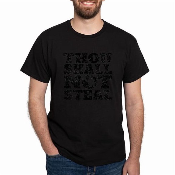 CafePress - Thou Shall Not Steal Baseball Catcher T Shirt - Men's Classic Cotton T-Shirts