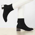 thumbnail image 2 of Unique Bargains Bottines à Talons Électrolytiques à Bout Carré pour Femmes, 2 of 4