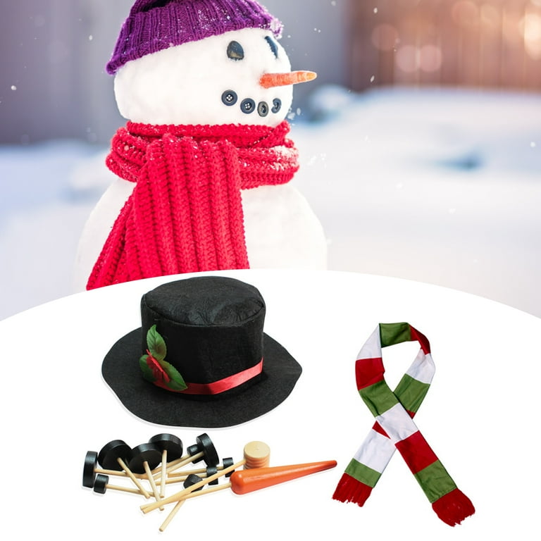 Twowood 1 Set Snowman Decoration Eye-catching Wear Resistant Wood
