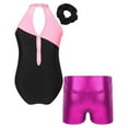 thumbnail image 2 of Alvivi Kids Girls Shiny Dance Outfits Gymnastics Leotard Unitard with Sports Shorts Tracksuit Pink&Rose 10, 2 of 7