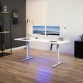 thumbnail image 3 of VIVO Manual 71” x 30” Stand Up Desk Workstation, White Table Top, White Frame, 3 of 9