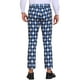 thumbnail image 3 of Pantalones de Patrón Argyle INSPIRE CHIC para Hombre, Pantalones Retro de Frente Plano, Pantalones de Cuadros 32 Azul Negro, 3 of 6