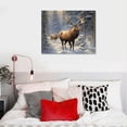thumbnail image 5 of Acheng  Wall Art,  Fiber Optic Wall Decor, Battery Operated Nature Canvas Print, Light Kitchen, Bedroom, or Home Decor, Elk in Snow 16x12in, 5 of 6