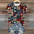 thumbnail image 5 of Plus Size Patriotic T-Shirts for Womens Independence Day American Flag Printed T-Shirts Round Neck Tee Short Sleeve Tops 4Th Of July Summer Tops Lounge Breathable Tunics Blouses Going Out Clothes, 5 of 5