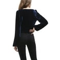 thumbnail image 2 of OAT New York Women's Velvet V-Neck Long Sleeve Holiday Blouse, 2 of 2