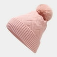 thumbnail image 4 of ASFGIMUJ Women&Men Autumn Winter Warm Wool Hat Scarf Gloves Slouchy Three Pieces Winter Snow Knit Cap Screen Mittens Scarves Sets Pink One Size, 4 of 6