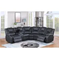 thumbnail image 2 of Modular Sectional Sofa Couch, Air Leather Manual Reclining L-Shaped Couch, Black, 2 of 3