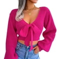 thumbnail image 1 of Bow Loose Sweater,Bow Loose Sweater Cropped Long Sleeve Cropped Sweater Cropped Loose Sweater Professionally Tested, 1 of 5