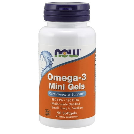 NOW Omega-3 Mini Gels Softgels, 180 Mg EPA + 120 Mg DHA, 90 Ct