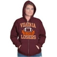 thumbnail image 4 of Virginia for Losers Funny Rivalry Zip Up Hoodie Men's Women's Brisco Brands 2X, 4 of 6