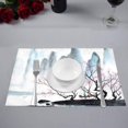 thumbnail image 2 of MKHERT Chinese Landscape Ink-Wash Painting Plum Blossom Boat River Placemats Table Mats for Dining Room Kitchen Table Decoration 12x18 inch,Set of 6, 2 of 4