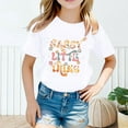 thumbnail image 2 of Curuila Kid Girls Tops Letter Print Crew Neck Short Sleeve Tee Summer Casual Loose T Shirt White Size 8-10 Years, 2 of 4