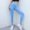 Sky Blue, variant on Yoga Pants for Women Womens Legging Elastic High Waisted Belly Control Workout Trousers Solid Color Fashion Tights Slim Fit Outdoor Running Jogger Green