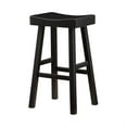 thumbnail image 3 of Casy 30 Inch Bar Height Stool- Saddle Seat- Black Rubberwood- Set of 2, 3 of 6