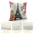 Eiffel Tower Rose Flower Print Fun Cushion Cover Novelty Throw Pillow