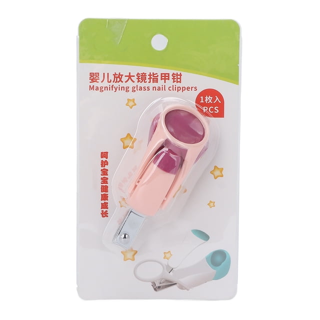 Cortaúñas Zoom, cortauñas ligero con lupa para bebés y personas mayores (rosa y rojo)