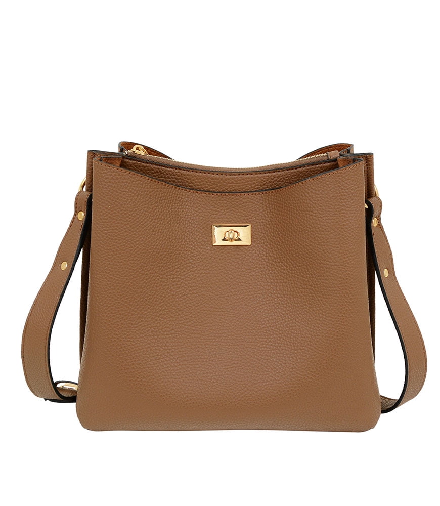 Mellow World Carter Triple Compartment Crossbody Handbag Purse Work