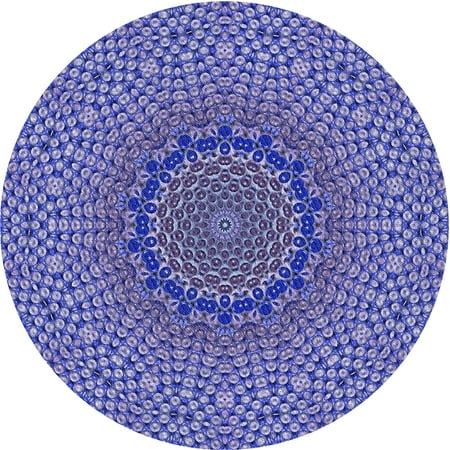 

Ahgly Company Indoor Round Patterned Purple Mimosa Purple Area Rugs 3 Round
