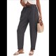 thumbnail image 1 of Pantalones de con Cordón Ajustable para Mujer, Pantalones de Playa de Verano con Cintura Elástica. Gris Oscuro M, 1 of 10