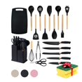 thumbnail image 1 of Set De Utensilios Silicon 19 pzs OKAERI Cocina Espátulas Cucharas Silicona negro Grande, 1 of 9