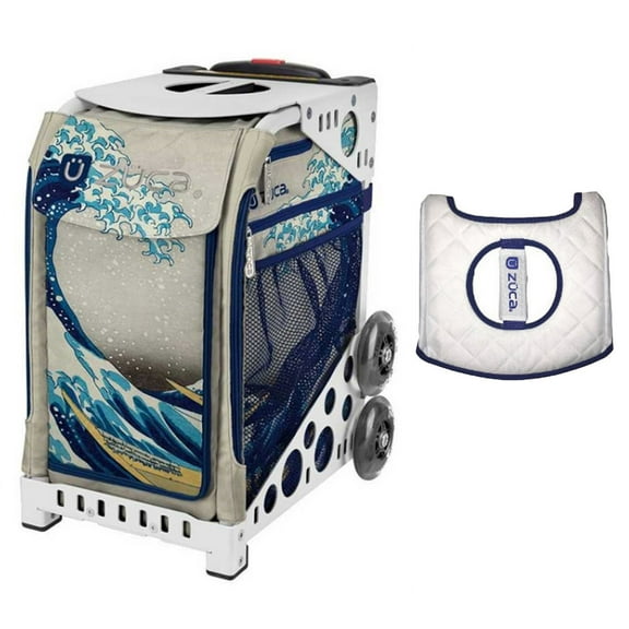 Zuca 18" Sport Bag - Great Wave with Seat Cover (White Frame)