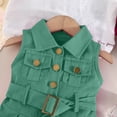 thumbnail image 5 of EnJoCho Girls Summer Denim Dress Sleeveless Button Down Collared Jean Dresses Y2K Pleated A Line Dress with Belt Toddler Maxi Dress Summer, 5 of 7