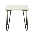 thumbnail image 2 of ACME Telestis 22" Square Marble Top End Table in White and Black, 2 of 5