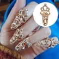 thumbnail image 4 of Nail Ring Adjustable Rhinestone Embedded Fashion Jewelry Nail Protection Crown Bowknot Flower Opening Ring for Party, 4 of 8