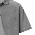 thumbnail image 6 of Men's Polo Shirts Short Sleeve Distressed Washed Cotton T-Shirts Button Casual Summer Tee Tops Big and Tall Size S-5XL Gray, 6 of 6