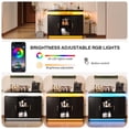 thumbnail image 2 of DreamCurship LED Sideboard Buffet Cabinet, Black Wine Bar Cabinet with LED Light, Coffee Bar Cabinet with Charging Station, Black, 2 of 7